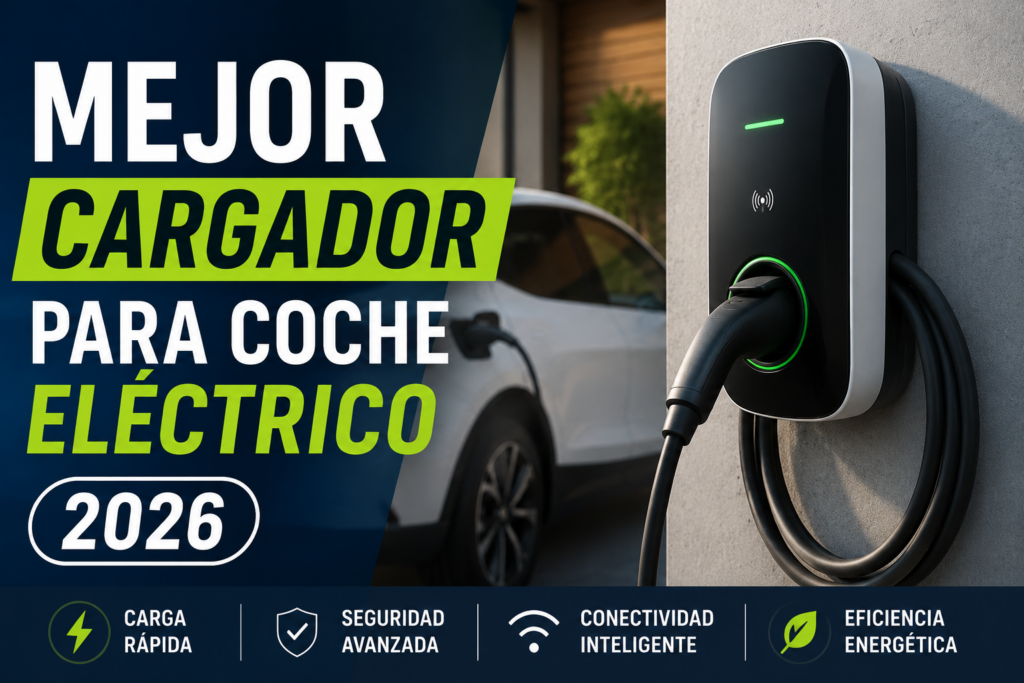 Coche eléctrico cargando con un cargador eléctrico de 2026