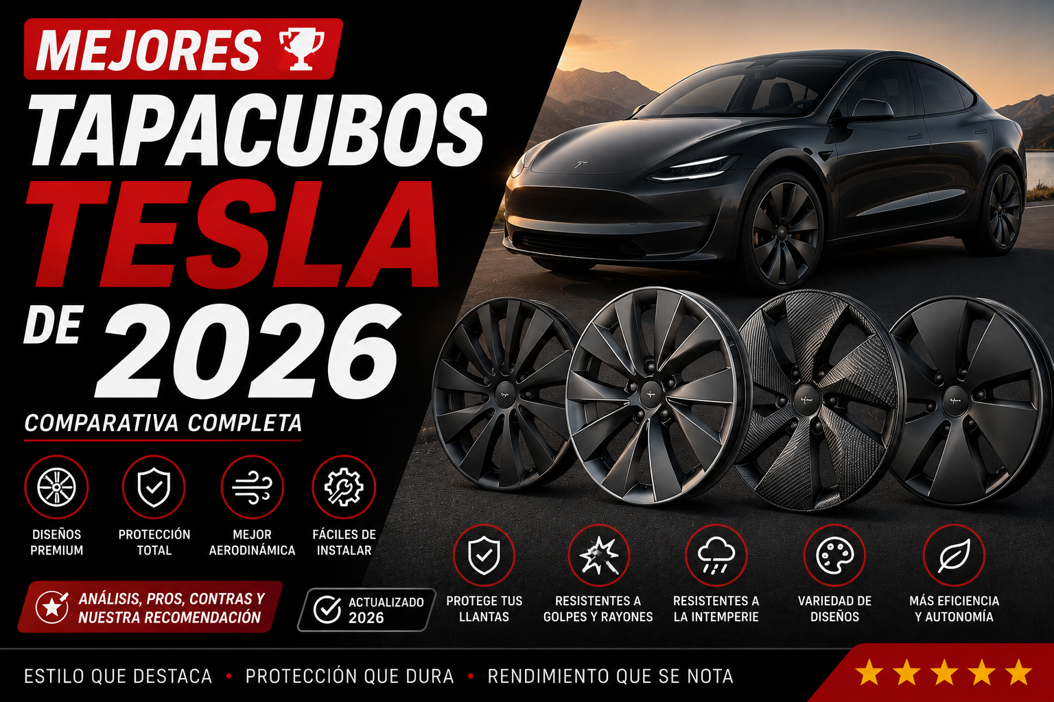 Mejores tapacubos Tesla de 2027