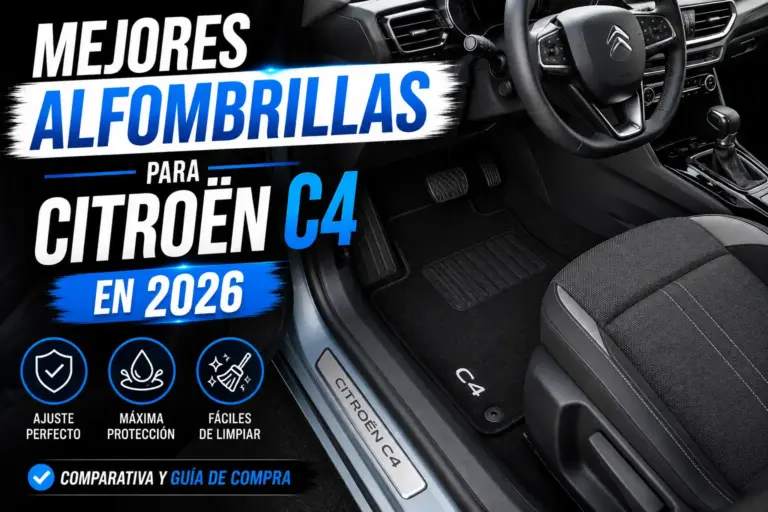 Mejores alfombrillas para Citroën C4 en 2026, interior del vehículo con alfombrillas premium a medida, ajuste perfecto, protección frente a suciedad y desgaste diario, comparativa de accesorios para coche.