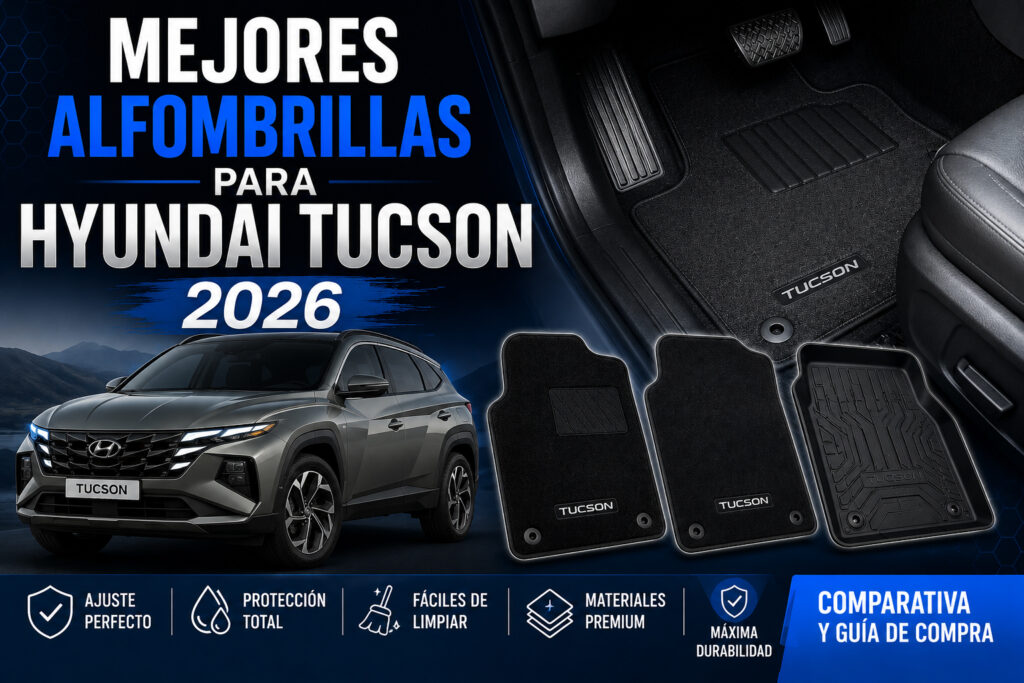 Mejores alfombrillas para Hyundai Tucson en 2026, interior del SUV con alfombrillas premium a medida, máxima protección, ajuste perfecto y fácil limpieza.