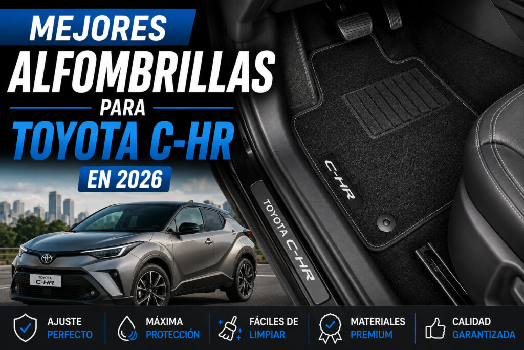 Mejores alfombrillas para Toyota C-HR en 2026, interior del vehículo con alfombrillas premium a medida, ajuste perfecto, máxima protección y fácil limpieza.
