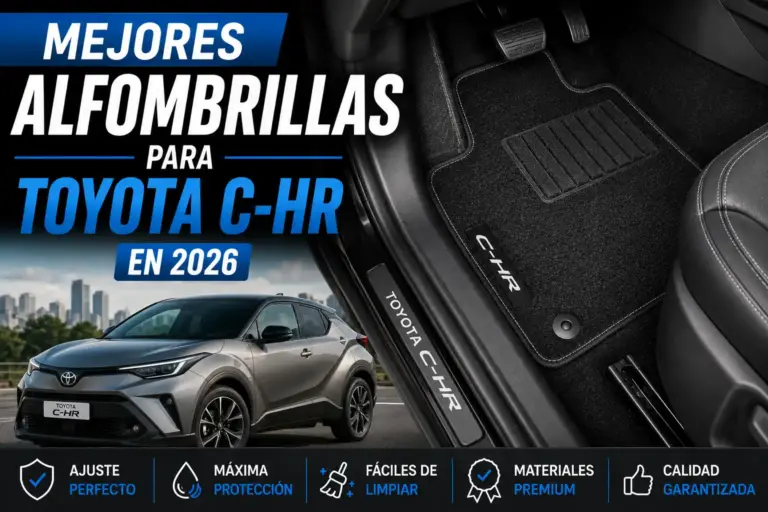 Mejores alfombrillas para Toyota C-HR en 2027, interior del vehículo con alfombrillas premium a medida, ajuste perfecto, máxima protección y fácil limpieza.