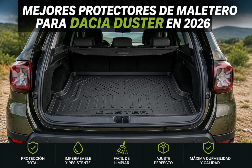 Maletero de Dacia Duster protegido con bandeja a medida resistente al agua y la suciedad