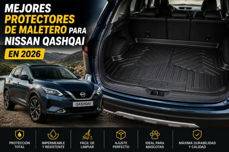 Maletero de Nissan Qashqai protegido con bandeja a medida resistente al agua, barro y suciedad