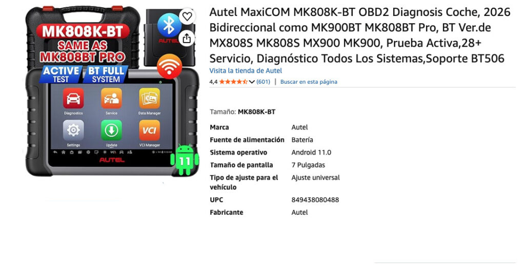OBD2 Inteligente ANCEL AD410 Pro