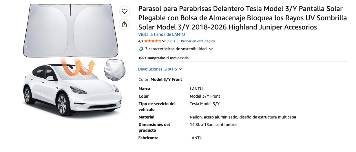 Parasol LANTU Tesla Model 3_Y