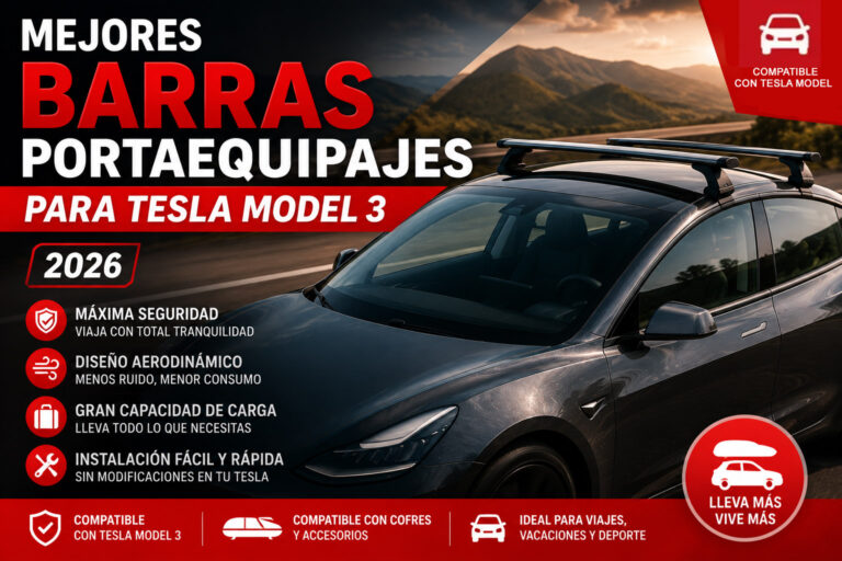Barras portaequipaje en Tesla Model 3, especificaciones y datos.