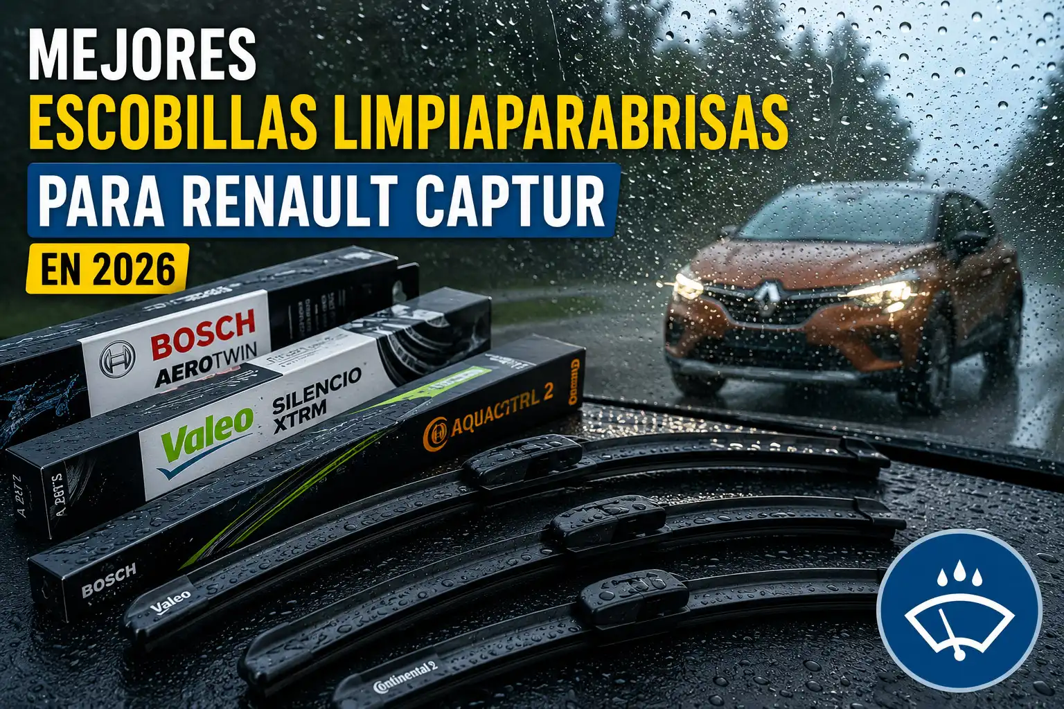 Mejores escobillas limpiaparabrisas para Renault Captur, en dia lluvioso, modelos comparados.