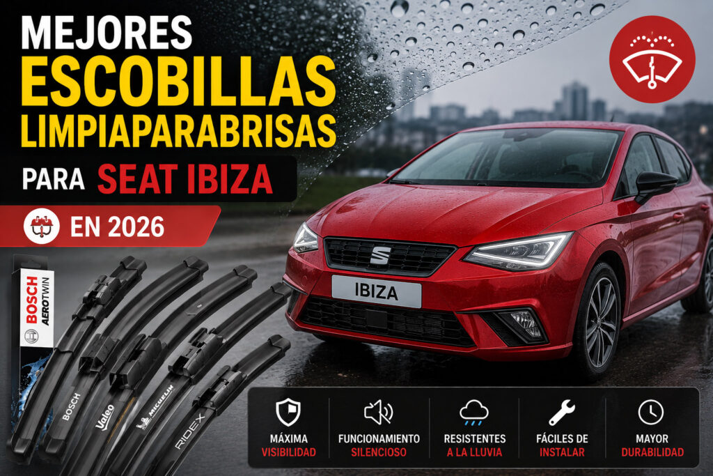 Mejores escobillas limpiaparabrisas para Seat Ibiza en 2026 comparativa de las mejores escobillas compatibles.