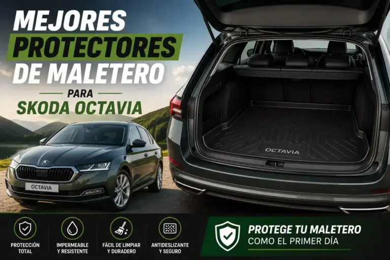 Mejores protectores de maletero para Skoda Octavia. maletero abierto.